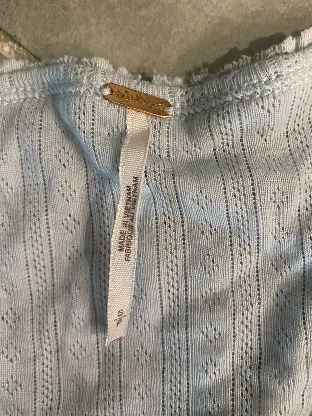 Free people Blue Lace-Front Women's Long Sleeve Top